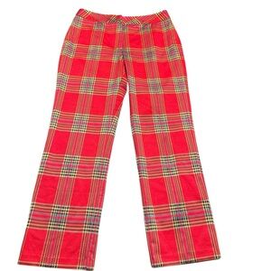 J McLaughlin Red Plaid Lined Pants